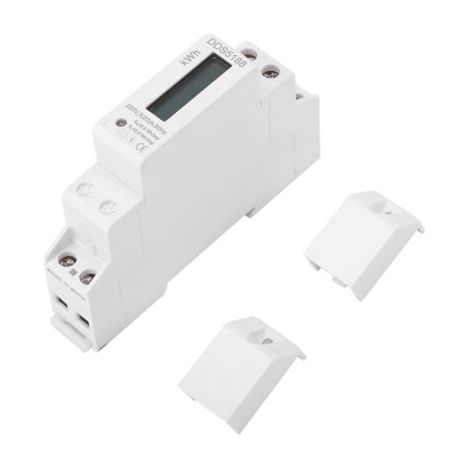 Compteur d'énergie électronique 5-20 A, monophasé, 220 V, LCD numérique, montage sur rail DIN (1/5)