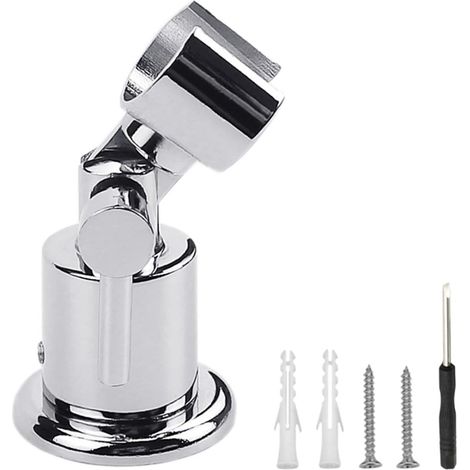 Duschkopfhalterung aus Metall, 180-Grad-Duschkopfhalterung, Duschkopf-Montagehalterung, verstellbare Duschkopfhalterung, Wandmontierte Handbrausehalterung mit Schrauben