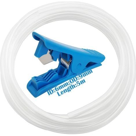 Tuyau PVC 5 mètres, Transparent Flexible épaissi 6mm ID× 9mm OD, Souple Antigel avec 1 coupe-tube (1/5)