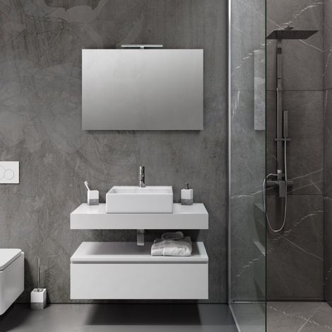 Ensemble de salle de bain 5 pièces YOKA blanc mat (1/5)