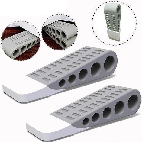 Lot de 2 cales de porte en caoutchouc pour combler les espaces entre les portes recouvertes de moquette épaisse. (1/4)