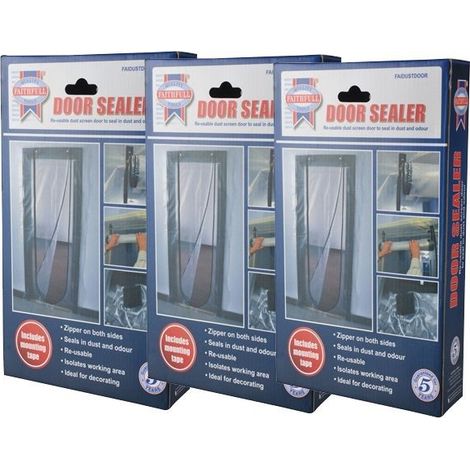 Faithfull FAIDUSTDOOR Reusable Decorators Door Dust Sealer - Pack of 3 (1/2)
