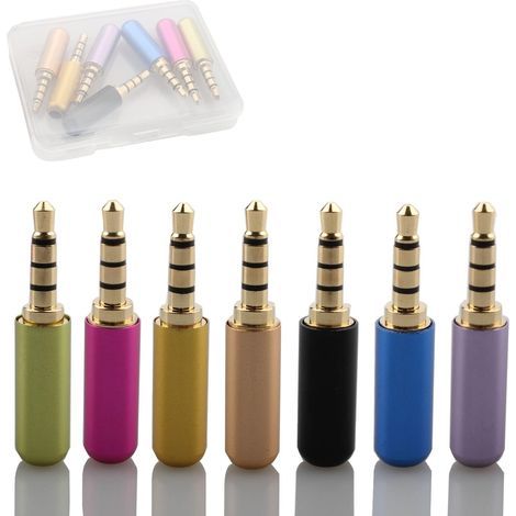 7Pack fiche connecteur Jack 3.5mm stéréo mâle,Prise Jack 3.5 a souder 4 Poles TRRS Prises de réparation pour Casque,adaptateurs Audio 3,5 mm (1/8 ") ,pour réparation de Casque stéréo DIY (1/5)