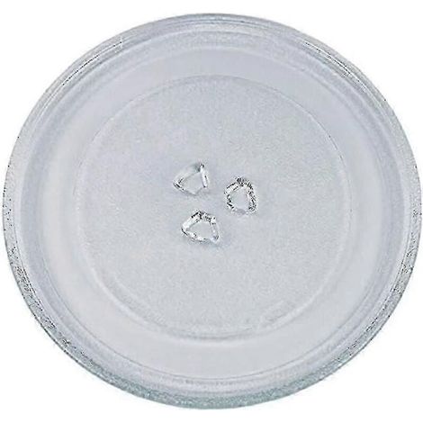 Plateau tournant universel pour micro-ondes en verre de 24.5 cm avec 3 fixations