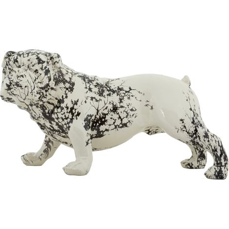 Sculpture bouledogue en résine blanche, 38x18,50x21 cm (1/5)