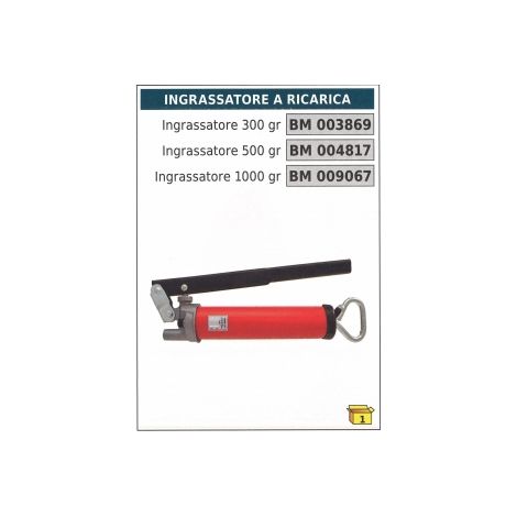 Ingrassatore a ricarica 1000 gr codice 009067
