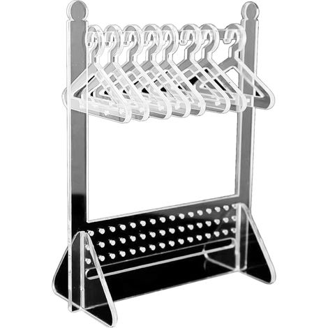 Earring Organizer Stand Compact Clear Acrylic Jewelry Hanging Display Rack for Necklace Stud Earrings Type 1