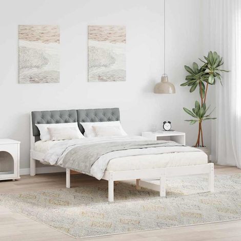 Estructura de cama con cabecera y gris claro 120 x 200 cm (1/5)