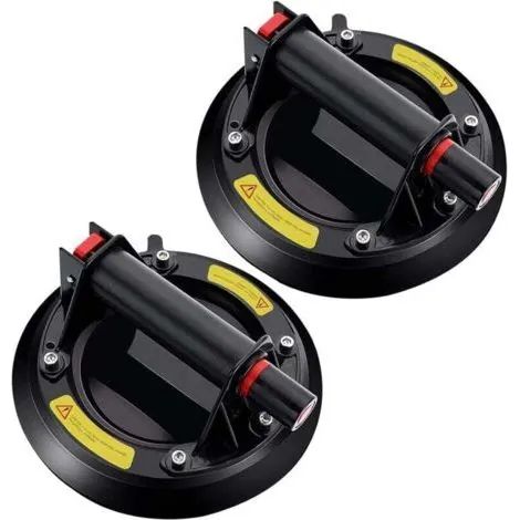 Lot de 2 ventouses professionnelles pour le transport et la manutention de verre, carrelage, baies vitrées, plaques et revêtements de sol, ainsi que de meubles. (1/3)