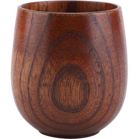 Tasse à bière en bois naturel rétro, gobelet classique pour thé, lait, jus, mug en bois (1/5)