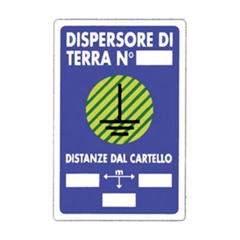 TARGA SEGNALETICA DISPERSORE TERRA - PP CM 20X30- 10 pezzi
