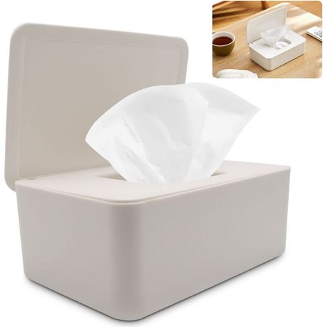 Boîte de rangement lingettes bébé – PVC sans BPA – Joint en caoutchouc pour lingettes humides – Capacité 100 feuilles – Dimensions 18,5 x 11,5 x 7,5 cm