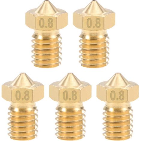 5 Stück 3D-Druckerdüse 0,8 mm Messingdüse für 1,75 mm e3d V5 – V6 Filament 3D-Drucker
