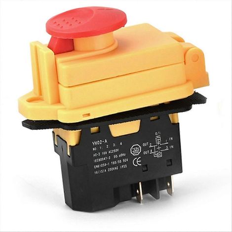 Interrupteur électromagnétique YH02-A 250 V, bouton-poussoir de démarrage 4 broches pour machine (1/5)