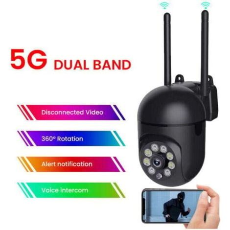 Camera de Surveillance Exterieure IP WiFi 2.4 + 5G HD 1080P Zoom x4 Suivi Humain Vision Nocturne Couleur (1/5)