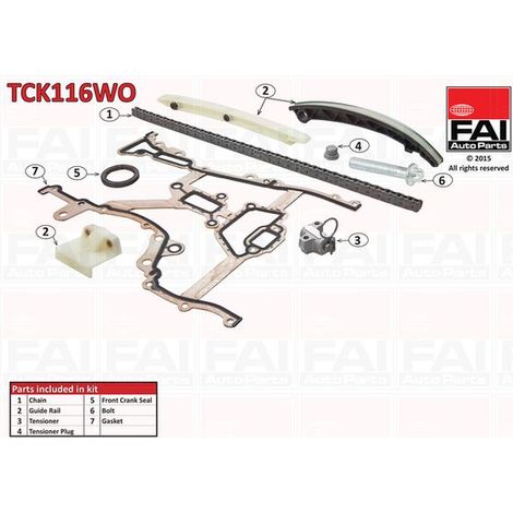 Kit de distribution par chaîne FAI AutoParts TCK116WO OPEL 55562234 5636360