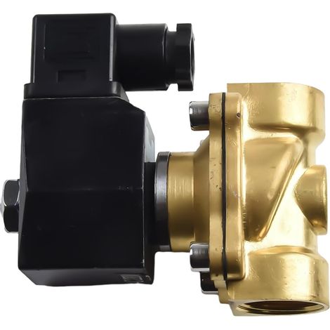 Brass Solenoid Valve 3/4 Inch 220V AC Normally Closed for Water Air Oil, Direct Acting Diaphragm Structure, maxs Temp 150°C, 0-10 Bar (1/5)
