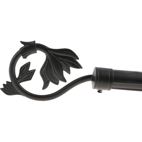 1Pcs Tringle À Rideau Tête / Extrémités / Draperies Pole Finals Dia 28mm Black Tail (1/5)
