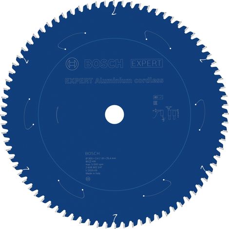 Bosch EXPERT Aluminium Circular Saw Blade 305 x 2.4/1.8 x 25.4mm T80 2608902247 (1/5)