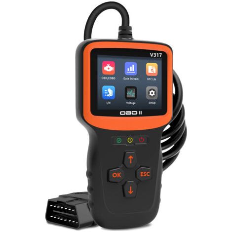 Lecteur de codes d'erreur moteur avec I/M et réinitialisation à une touche, lecture et effacement des codes d'erreur pour toutes les voitures Outil d'analyse de diagnostic OBDII/EOBD