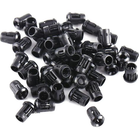 Schwarze Montagehalterung für 3-mm-LEDs – 50 Stück inklusive Clip und Ring (1/2)