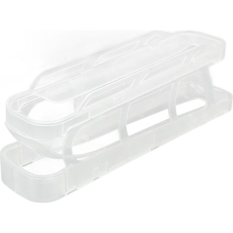 Support à œufs à 2 niveaux, gain de place, à enroulement automatique, pour réfrigérateur et plan de travail, transparent (1/5)