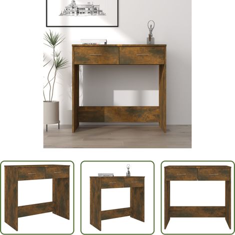 Bureau moderne - Bureau Chêne fumé 80x40x75 cm Bois d'ingénierie (1/5)