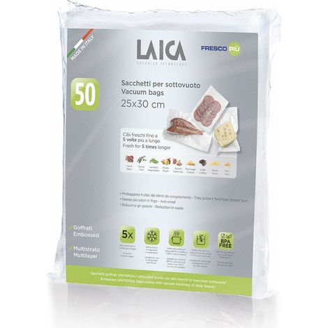 Bolsa para envasar al vaco Laica VT3510/ 25 x 30cm/ 50 bolsas