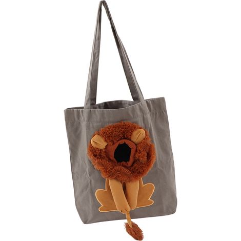 Canvas-Haustiertasche, niedliche Löwenform, großes Fassungsvermögen, tragbare Schultertasche für Haustiere bei Outdoor-Aktivitäten, Typ 5. (1/5)