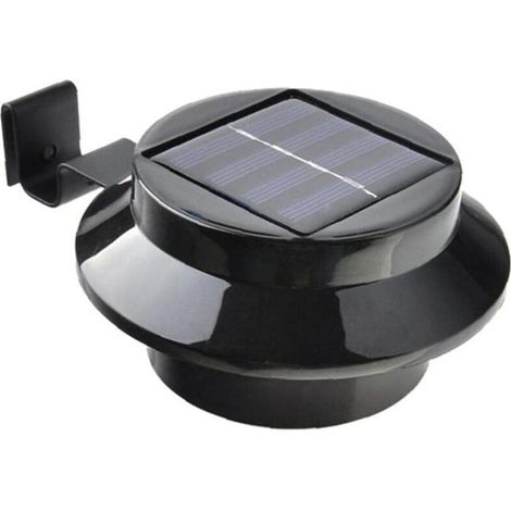 Solarbetriebene Dachrinnenleuchte für Gartenzäune, positives weißes Licht, schwarz (1/5)