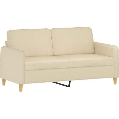 Divano a 2 Posti Crema 140 cm in Tessuto vidaXL 451400 (1/5)