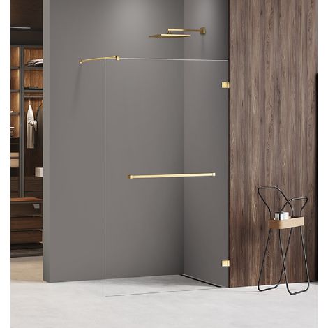 Paroi de douche à l'italienne 140 cm doré  MIAMI GOLD SHINE (1/5)