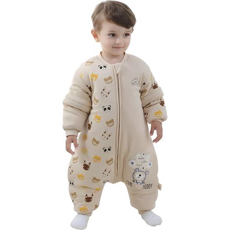Gigoteuse pour bébé avec jambes, manches amovibles et doublure chaude pour l'hiver Unisexe pour fille et garçon (1/5)