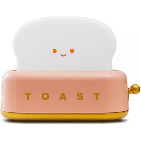 Pink Toast LED-Nachtlicht, wiederaufladbare Kinder-Bettlampe mit einstellbarer Helligkeit und Timerfunktion, ideales Geburtstagsgeschenk - Crezuo