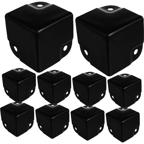 12 protège-coins décoratifs - fer/bois - noir - pour meubles (1/5)