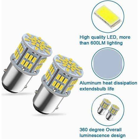 1157 LED Ampoules 12V 24V-Super Brillant Blanche 6000K-Pour les feux de freinage/feu stop/les feux arrière (1/4)
