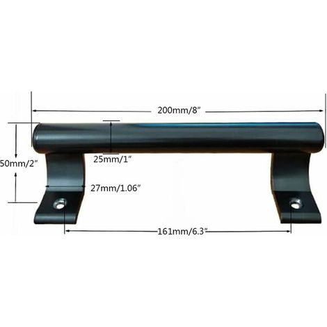 Poignée de porte coulissante en aluminium 200mm Poignée de porte en verre pour balcon Poignée de porte pour meuble de salle de bain Poignée en métal moderne (2 pièce noir ) (1/3)