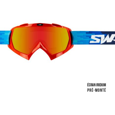 Masque cross SWAP'S PIXEL Rouge + Ecran Iridium Or / Rouge PRÉ-MONTÉ