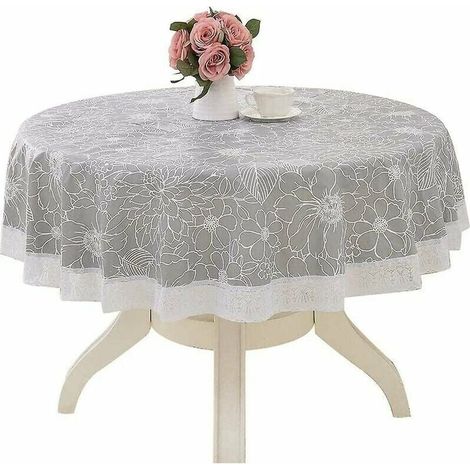 Tablecloth Ronde - 180 cm - Imperméable - Anti-Taches - Sans Froissure - Pour Intérieur Et Extérieur - 1 Pièce (1/5)
