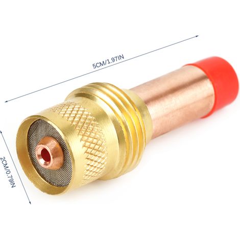 45V26 Hülsenkörper mit Gaslinse für WIG-Schweißbrenner WP-17/18/26 2,4 mm (1/5)