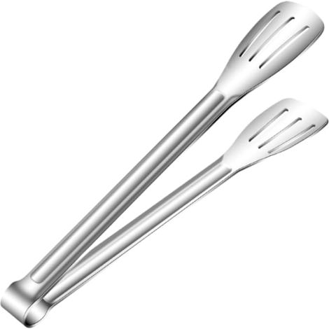 Pinces de cuisine en acier inoxydable, longues, robustes et ergonomiques, compatibles lave-vaisselle, 28 cm (acier monobloc, grande taille). (1/5)
