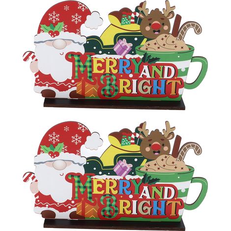 Ensemble de deux ornements en bois, jolis pendentifs artisanaux en bois, avec base noire, adaptés aux décorations de Noël et aux cadeaux faits main.
