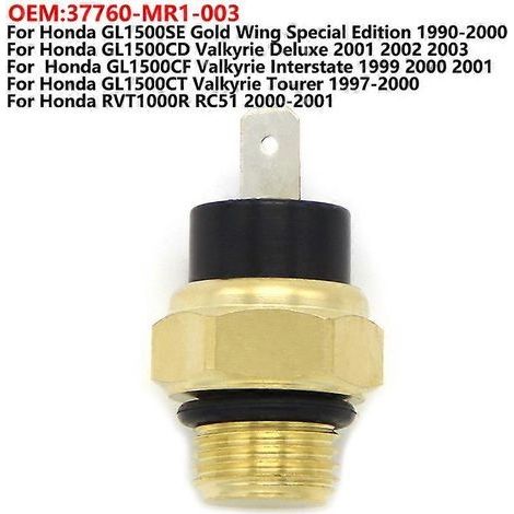 Interrupteur thermique de ventilateur de radiateur de moto compatible avec Honda GL1500SE GL1500CD GL1500CF GL1500CT Valkyrie RVT1000R RC51 OEM : 37760-MR1-003