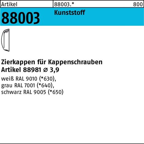 Zierkappe R 88003 f.Kappenschr. F. 3,9 Kunststoff grau (1/2)