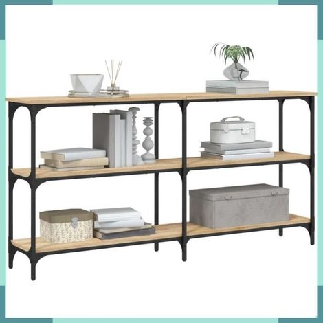 Table console - 834106 - chêne sonoma - 150 x 29 x 75 cm - bois d'ingénierie (1/5)