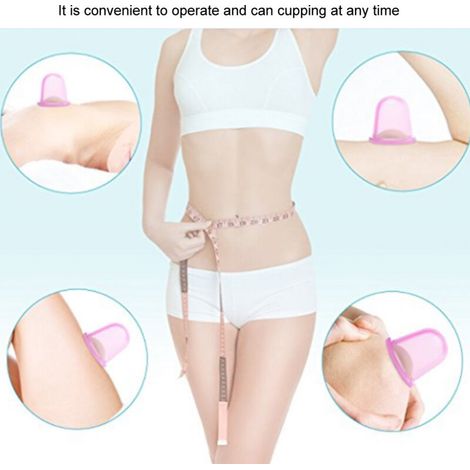 2-teilige Silikon-Anti-Cellulite-Massagebecher, Vakuumtherapiegerät für den Körper (Pink) (1/5)