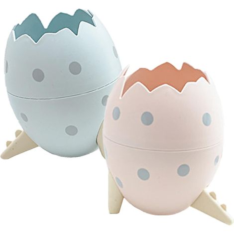 Lot de 2 corbeilles de table en forme de coquille d’œuf de dinosaure, poubelle miniature pour déchets et cosmétiques (1/5)