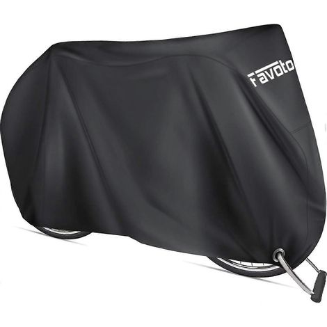 Housse de protection extérieure pour vélo, bâche imperméable et résistante à la poussière, à la pluie, aux UV et à la neige, pour VTT et vélos de route, 200 x 70 x 110 cm, noire. (1/5)