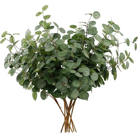 Kunstpflanze Eukalyptus Deko 6 Bündel Realistische Zweige Blätter (1/5)