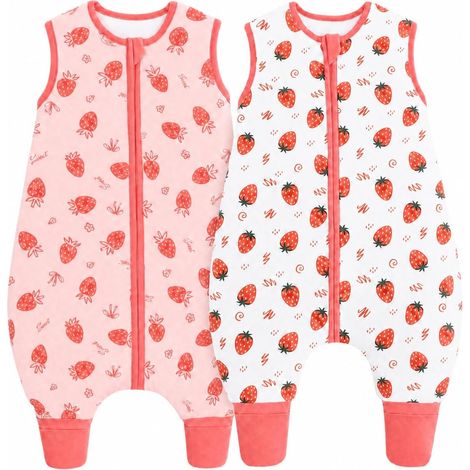 Gigoteuse Bébé avec Pieds 1,5 TOG en Coton Fraise Rose 3-4 Ans (1/5)